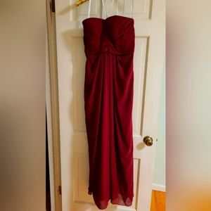 Wine colored bridesmaid dress